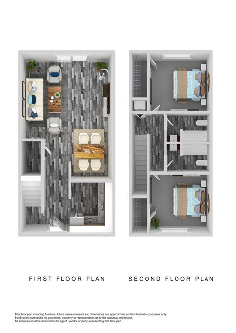 Floor plan for 2 beds, 2 baths, 1095 sqft